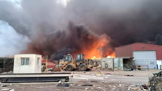 Storbrann i avfallsdeponi på Lanzarote.