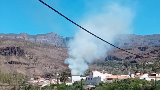 Skogbrann i Fataga på Gran Canaria.