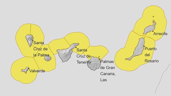 Farevarsel for bølger 21.januar på Kanariøyene.
