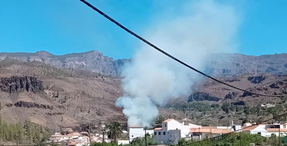 Skogbrann i Fataga på Gran Canaria.