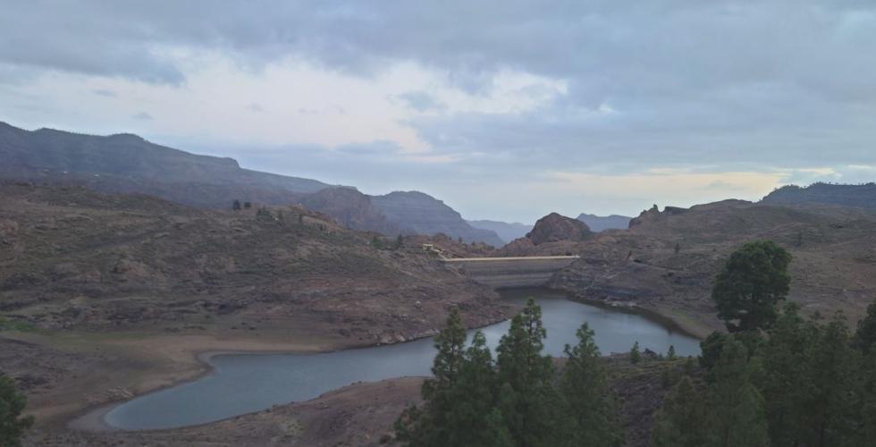 Vannreservoaret Presa de Chira på Gran Canaria.